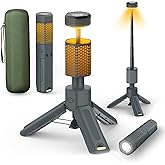 Telescopic Camping Light - 10500mAh Rechargeable Camping Lantern with Storage Bag, Dimmable Magnetic Tent Lamp, Waterproof Camp Light Outdoor Work Emergency Lights for Home Power Outage, Hiking -Gray