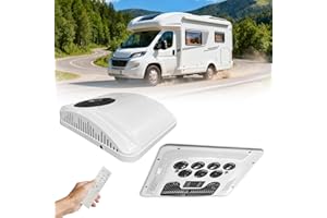 12 Volt Air Conditioner with Heating and Cooling, 2000BTU RV Roof AC Unit Low Noise,RV Air Conditioner with Heat for Semi Tru