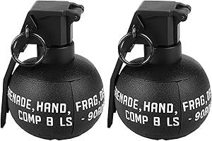 Disratw M67 Airsoft Grenade Toys 2Pcs Tactical Grenade Plastic CS Battle Game Toy Hand Grenades Pull Ring Toys Role Play Model Prop for Age 14+ (Black)