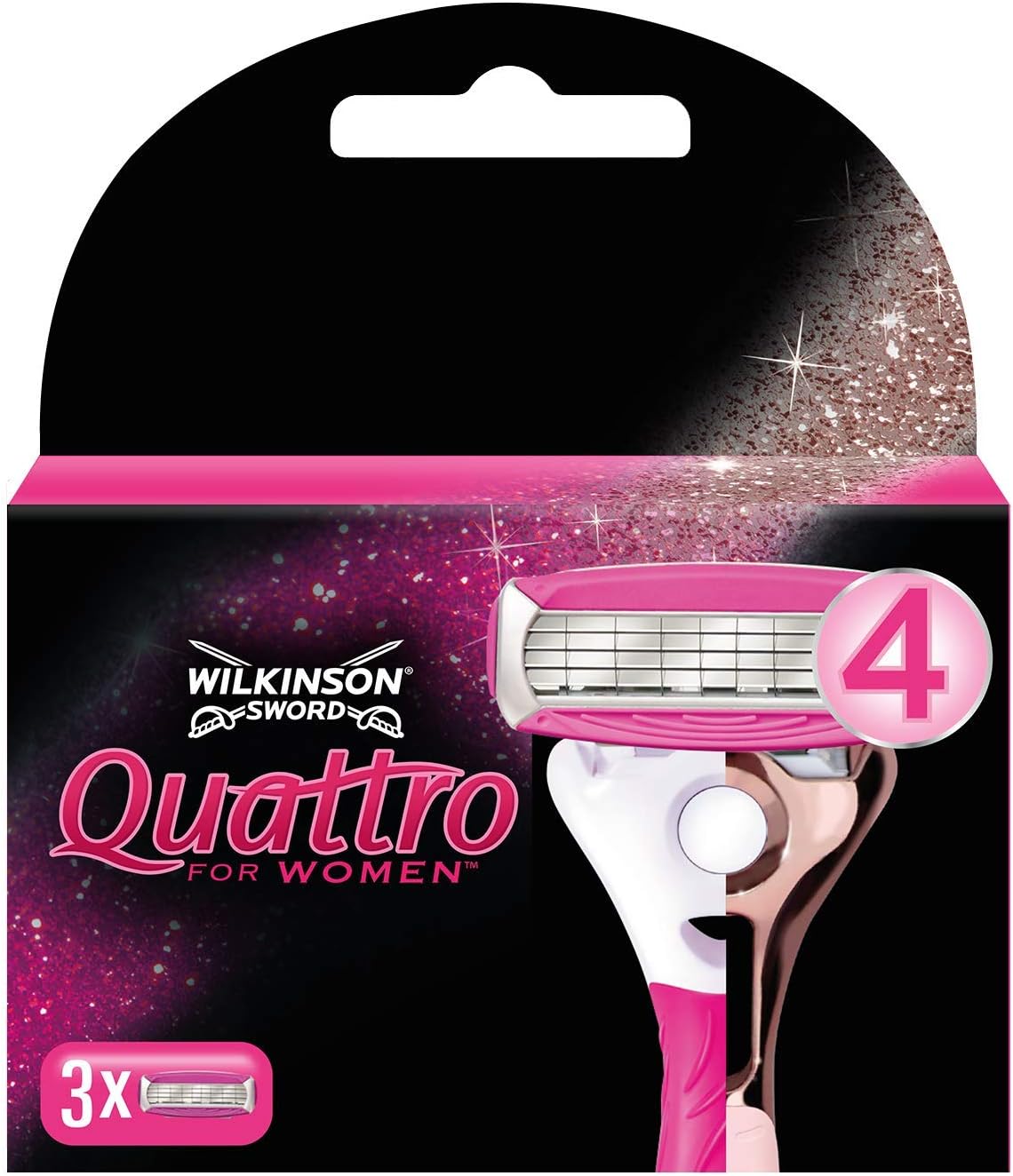 WILKINSON SWORD - Quattro For Women, Pink, 3 count (Pack of 1)