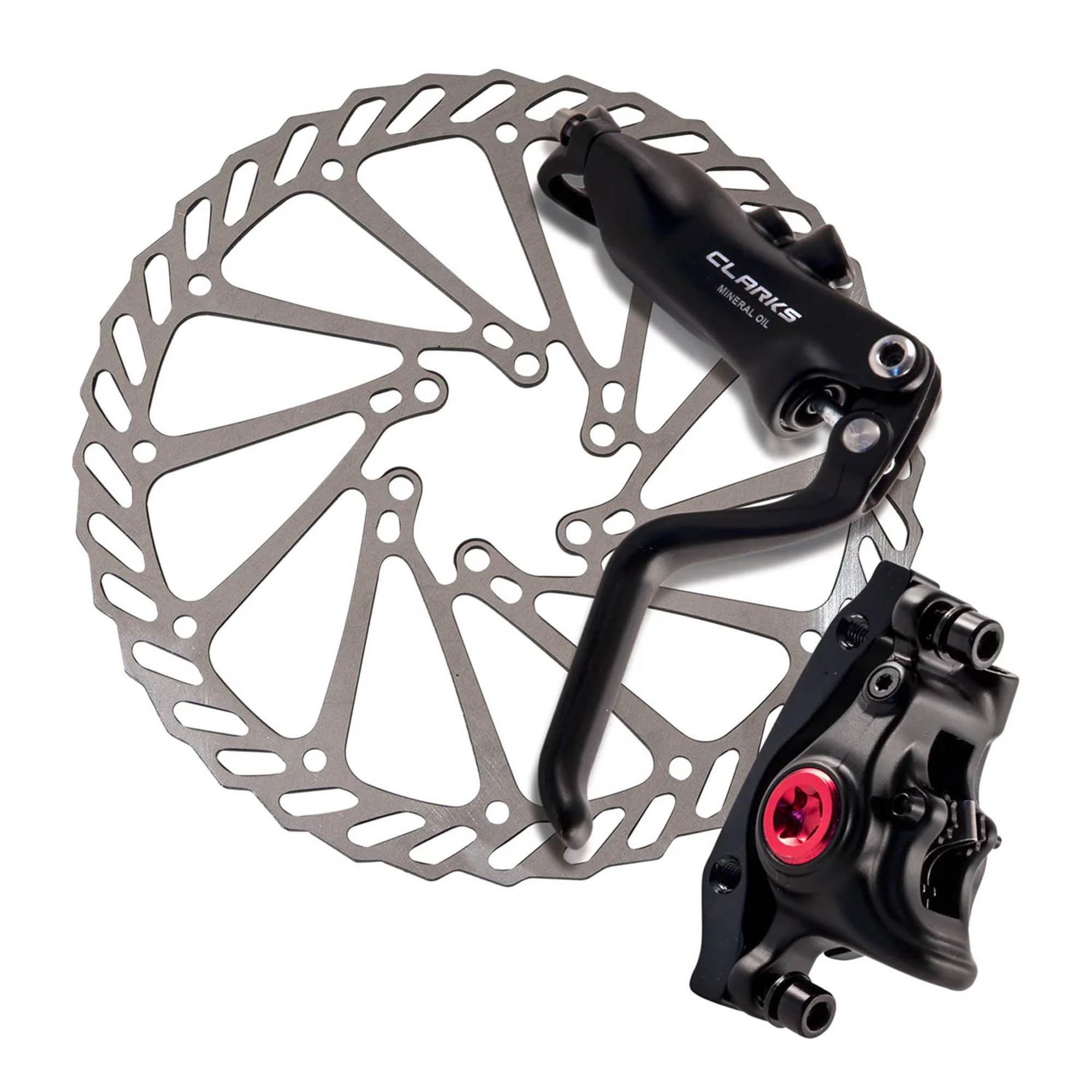 Clarks Cycle Systems M3 Front & Rear - 2 Piston Hydraulic Disc Brake Set, Including Rotors, Olives, IS Mounts, 160/160mm, Compatible with MTB and Hybrid Bikes