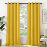Deconovo Blackout Curtains 2 Panels 42x90 Inch Eyelet Thermal Insulated Mellow