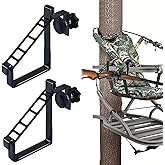 Mofuiry 2 Pack Metal Heavy Duty Tree Stand Gun Holder Rustproof Hunting Bow Holder Treestand Gun Rest Rifle Holder for Climbing Tree Stand Hunting, Adjustable Universal Treestand Gear Hanger