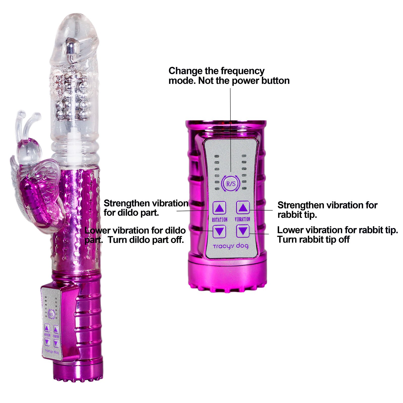 G Spot Rabbit Vibrator Rechargeable Clitoris Stimulator Sex Toys with 360 Degree Rainbow Rotating Beads for Couples