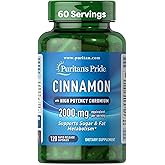 Puritan's Pride Cinnamon 875 mg (2000 mg Equivalent) with High Potency Chromium, Supports Sugar, Fat, and Healthy Nutrient Metabolism, Cellular Energy, 2 Month Supply, 120 Rapid Release Capsules