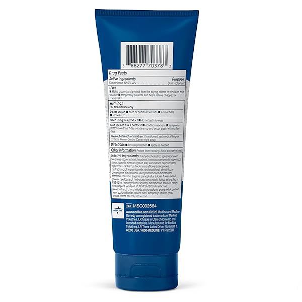 MEDLINE REMEDY SPECIALIZED SILICONE CREAM, UNSCENTED (4 FL OZ), GENTLE BREATHABLE FILM FOR ALL AGES, PARABEN-FREE AND HYPOALLERGENIC SKIN CARE, BARRIER FOR DRY CRACKED SKIN