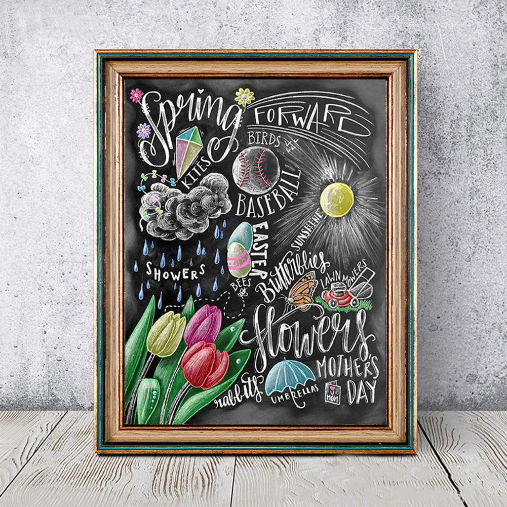 MYSNKU 5D DIY Diamond Painting Kits Full Drill Diamond Embroidery for Adults and Children,Home Art Craft Wall Decor (Blackboard, 25x30 cm)