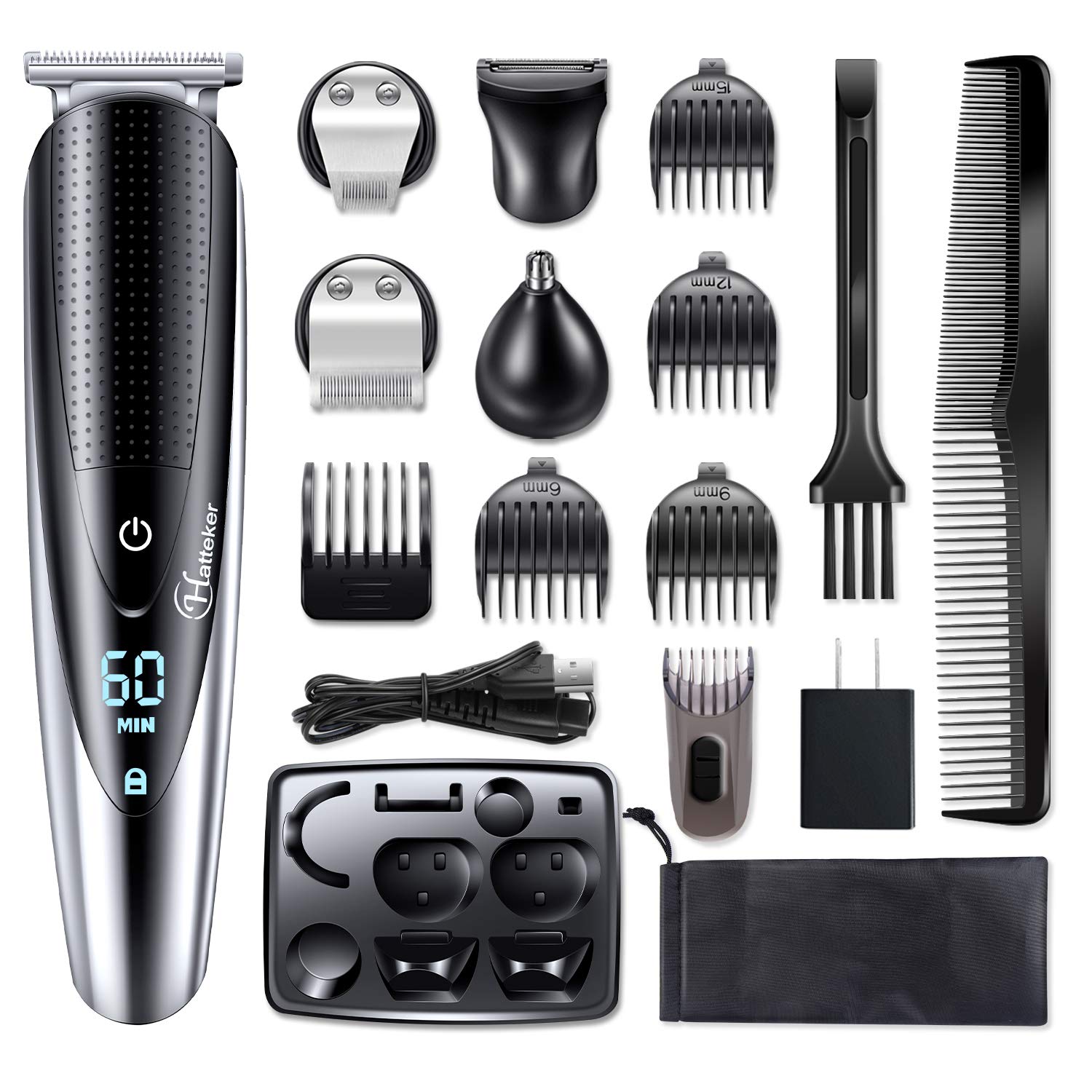 Hatteker Mens Beard Trimmer Grooming Kit Hair Trimmer Mustache