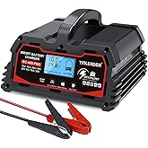 Battery Charger 40A, 12V/24V Lead Acid Smart Battery Charger, 12V LiFePO4 Car Battery Trickle Charger, Automatic Battery Maintainer for Car Motorcycle Lawn Mower Marine Boat Lead Acid Batteries