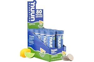 Nuun Sport Electrolyte Tablets for Proactive Hydration, Lemon Lime,10 Servings,(Pack of 8)