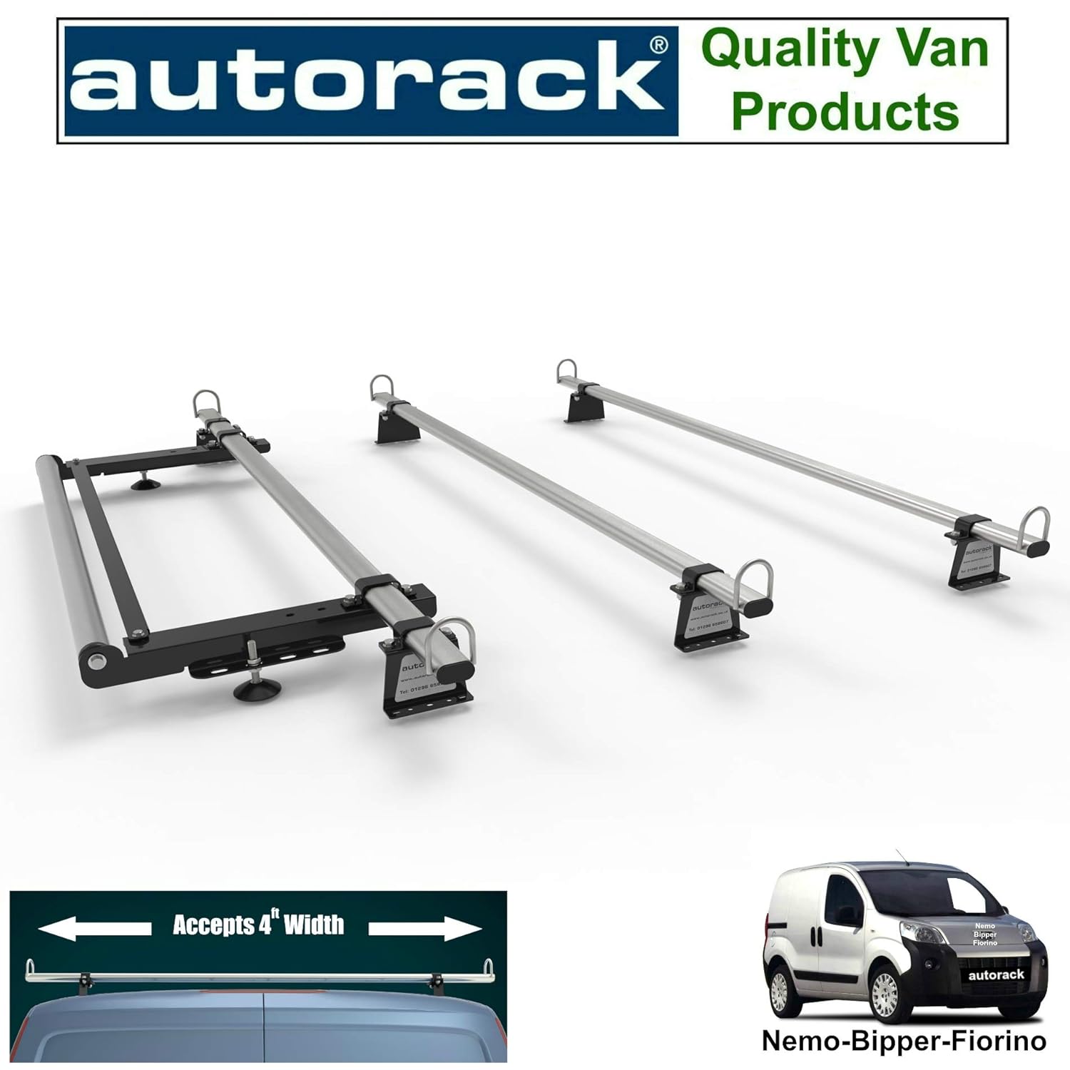 CITROEN NEMO Van Roof Rack 3 Bars AutoRack WorkReady With rear roller kit. Amazon.co.uk