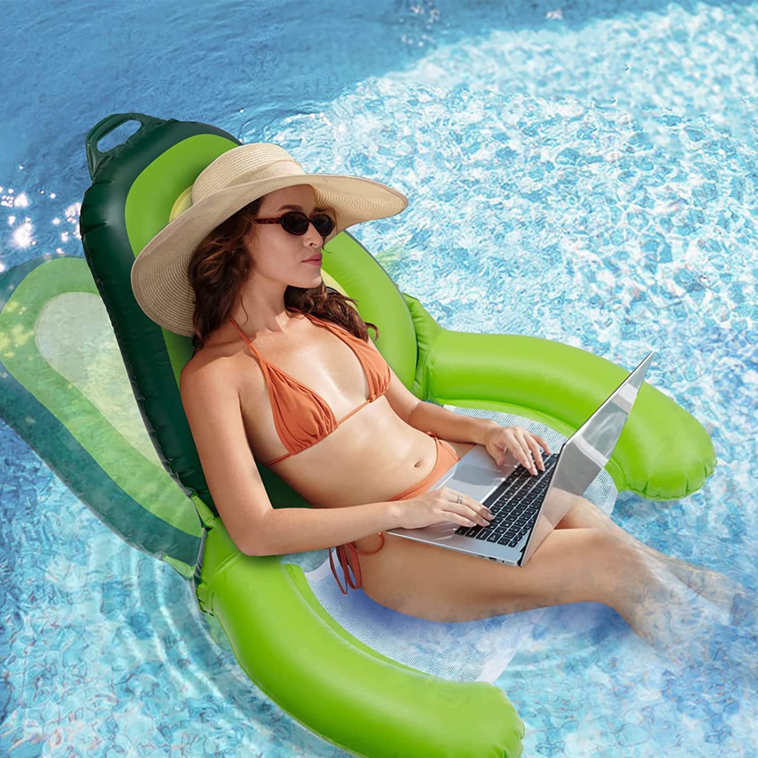 Inflatable Water Hammock,Swimming Pool Air Mattress Summer Swimming Bed Hammock Party Toy for Children Adults Vacation