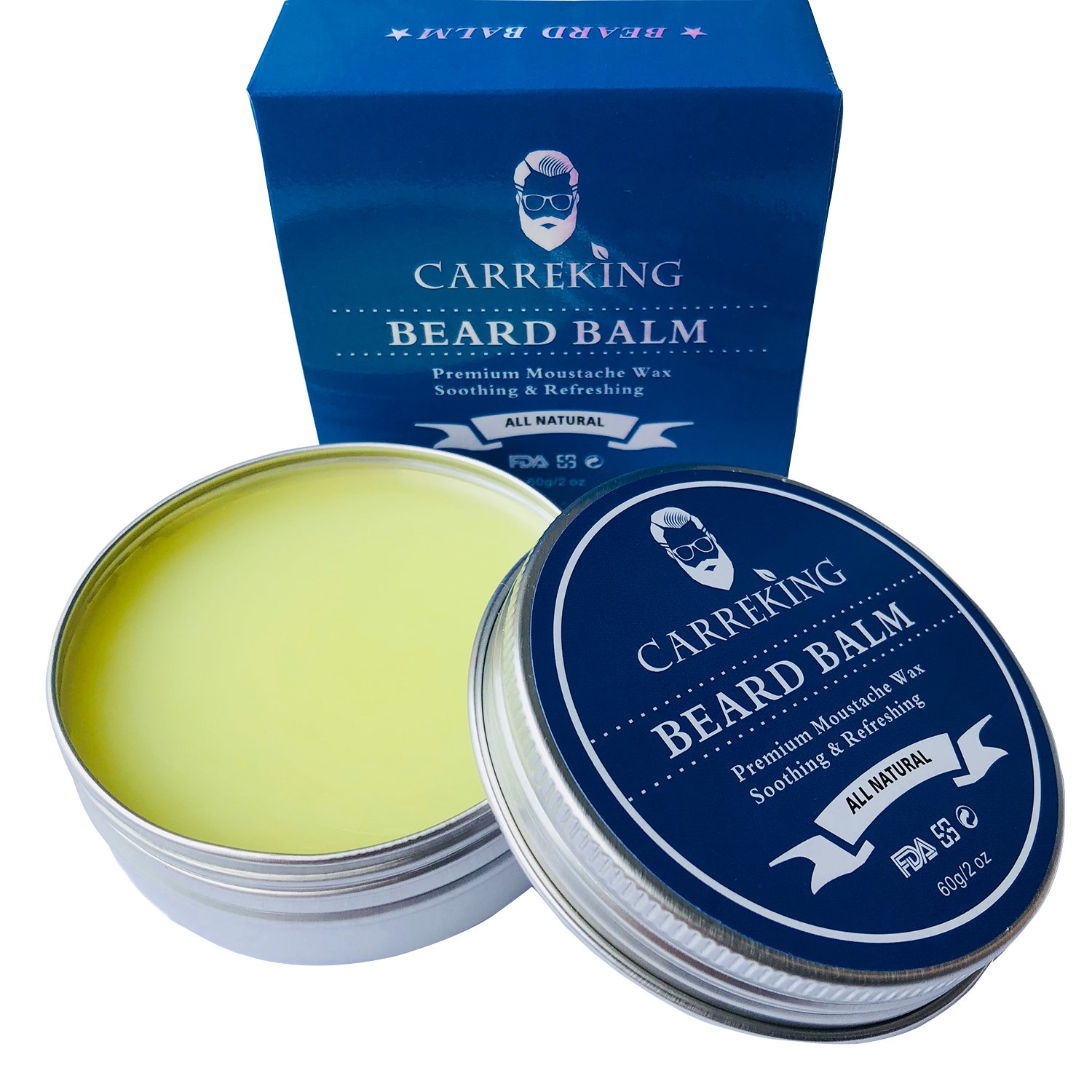 Beard Balm for Men, Carreking Premium Beard Butter, Beard Wax, Best Styling Softener Growth Cream Moisturizer Cologne Beard Mustache Wax (Cologne)