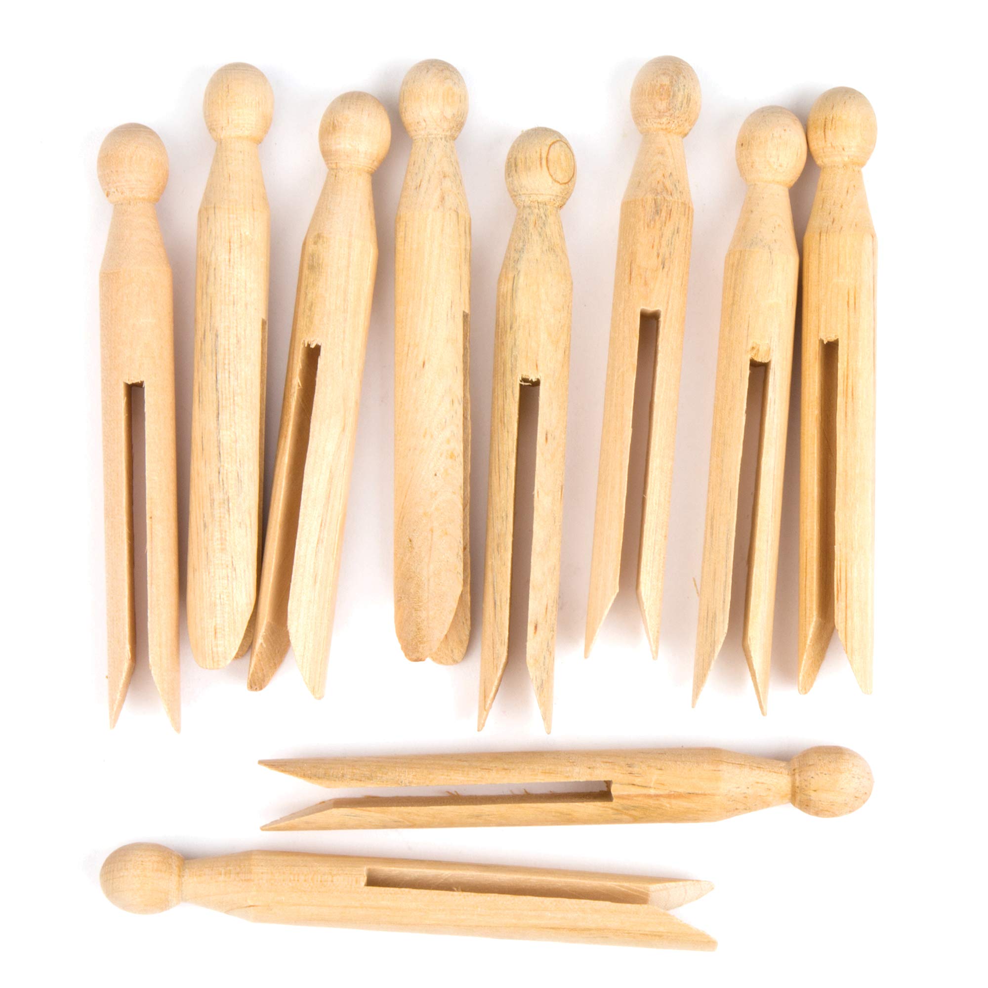 Baker Ross Wooden Dolly Pegs (Pack of 24) for Kids Arts and Crafts Activities