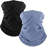 Fuinloth 2 Pack Winter Neck Gaiter, Fleece Warmer Scarf Cold Weather Face Mask Cover for Men/Women
