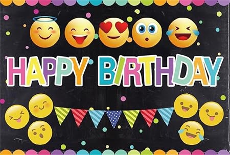 Amazon Csfoto 5 X 91センチ背景for Happy Birthday Bash装飾異なるqq式ブラック写真バックドロップバナーcelebrateパーティーオーナメントhappiness子ベビー乳児studio Props 壁紙 バックペーパー 背景布 通販