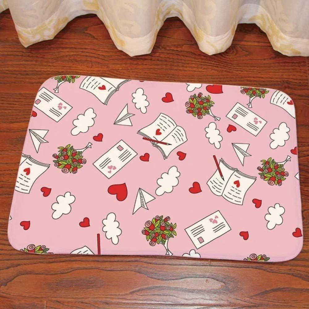KFEKDT Doormat Entrance Carpet Floor Mat Kitchen Carpet Indoor Bathroom Non-Slip Carpet Door Mat Cartoon Plant Printing A2 60cmx90cm
