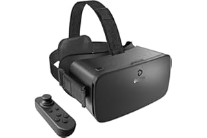 DESTEK V5 VR Headset for Phone with Controller, 110° FOV Eyes Protected Anti-Blue HD Lenses, VR Goggles Virtual Reality Headsets for iPhone 15/14/13/12/11