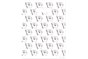 PRACTICON Tootie Tooth Scatter Print Dental Giveaway Bags, 9" x 12", 100 Pack
