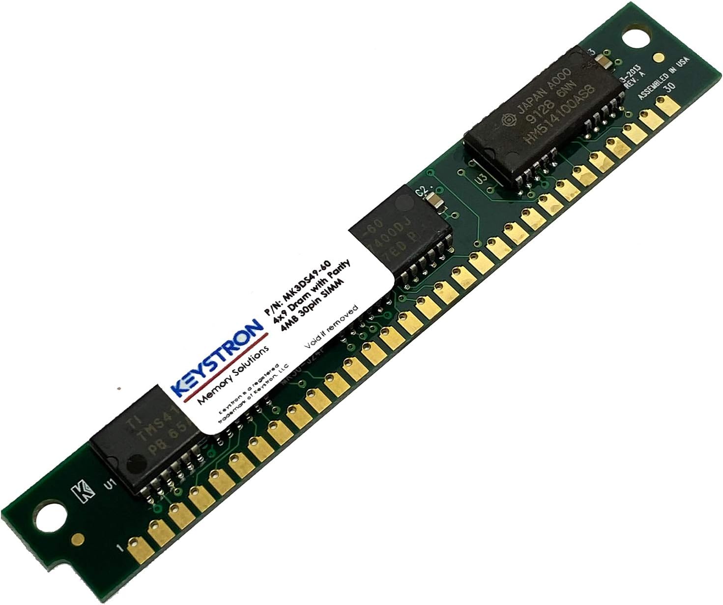 4MB 30pin SIMM RAM Memory with Parity 4x9 60ns for Apple, Macintosh, Musical Sampler, Old PC, Video Controller