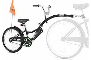 KaZAM Co-Pilot Bike Trailer - 20 Inch Bike Trailer with Adjustable BMX Stem and Handlebar - Lightweight Aluminum Frame and Padded Saddle for Cycling - Perfect for Family Rides