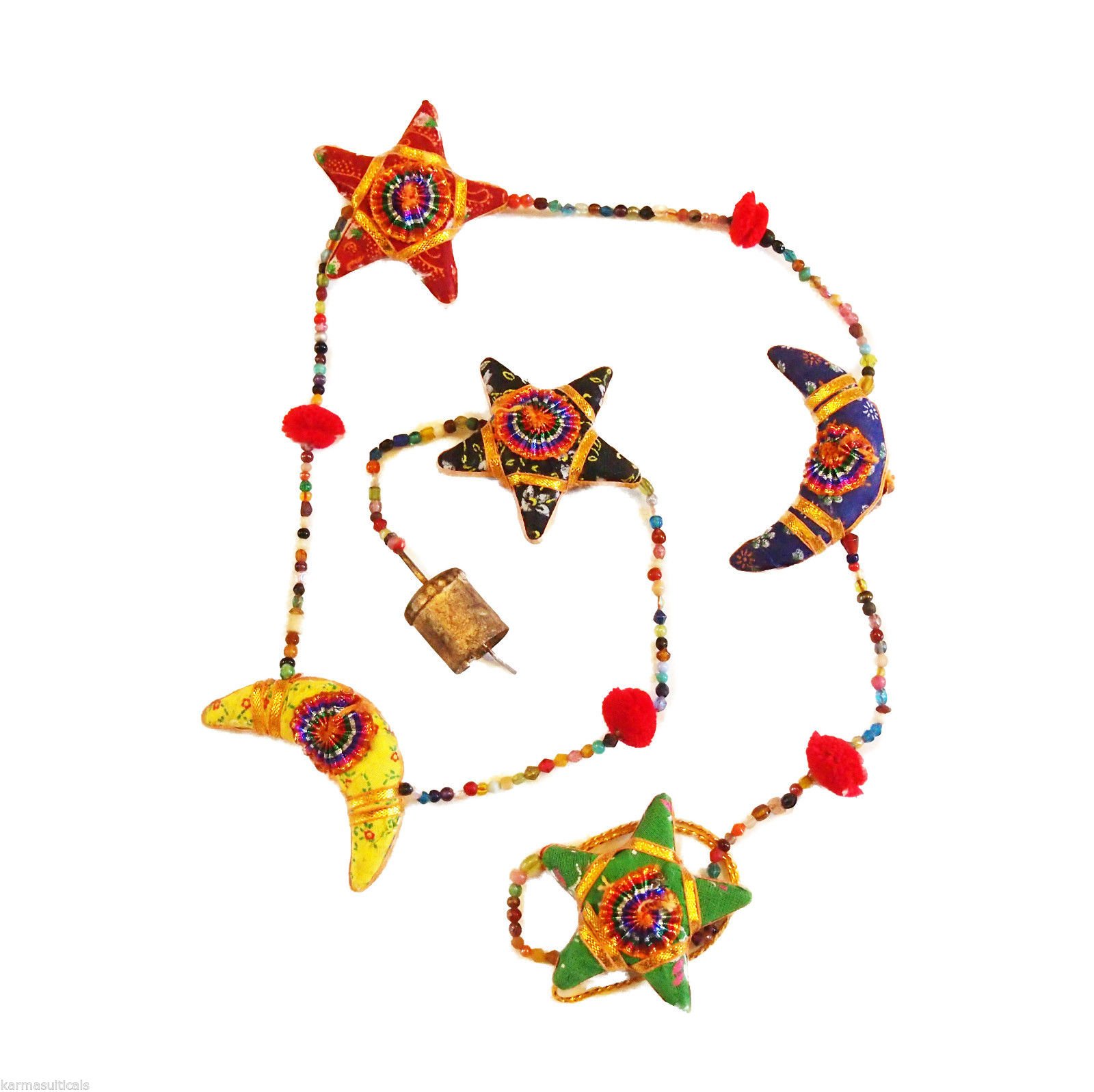 Mango Gifts Handmade Star N Moon Indian Door Hanging Mobile String Decoration 120cm