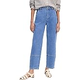 EVALESS Jeans for Women Wide Leg High Waisted Boyfriend Straight Leg Stretchy Cropped Denim Pants