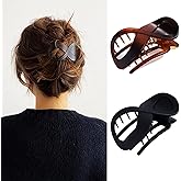 PUSCOBSY 2 Pcs Flat Hair Clips French Concord Banana Clips for Thick Thin Hair - Strong Grip No Slip Claw Clips for Women
