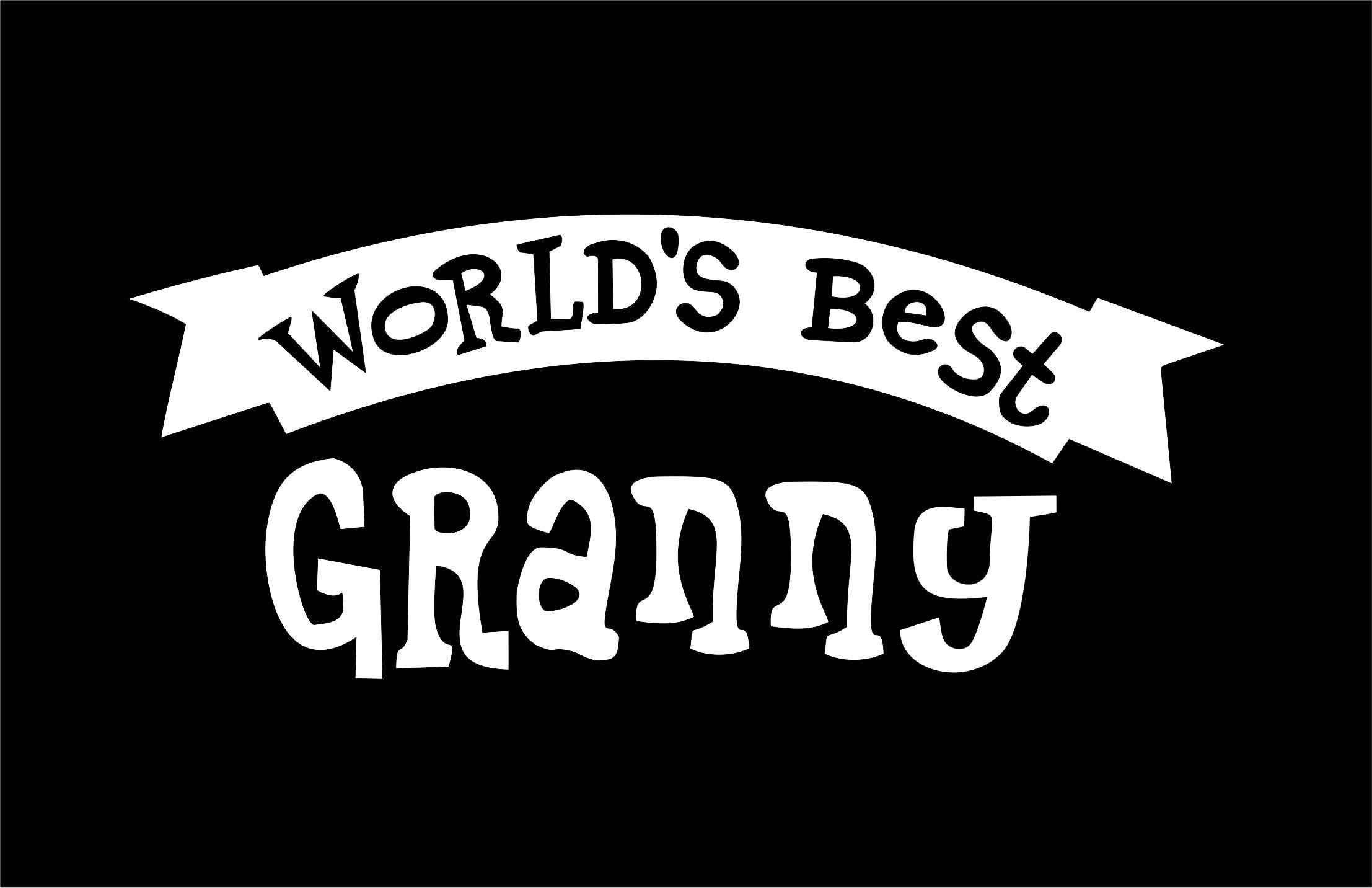 LU COCO CREATIONS WORLDS BEST GRANNY 5.9" WIDE DECAL STICKER CUTE FOR WINDOWS,CARS,TRUCKS LAPYOPS AND MORE.