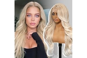 KOME Blonde Synthetic Lace Front Wig,13x4 HD Lace Layered Wave Glueless Wigs for Women Daily Use 26IN