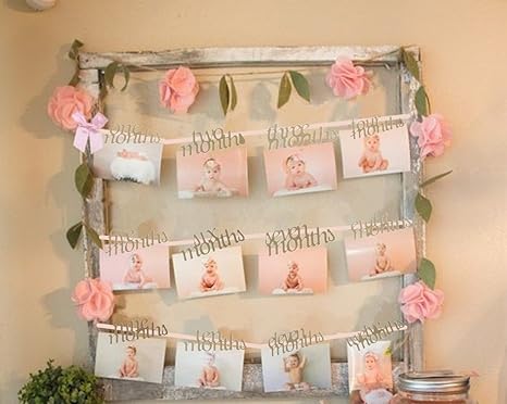 Jevenis Glittering Sweet Baby First Birthday Decorations Banner 1