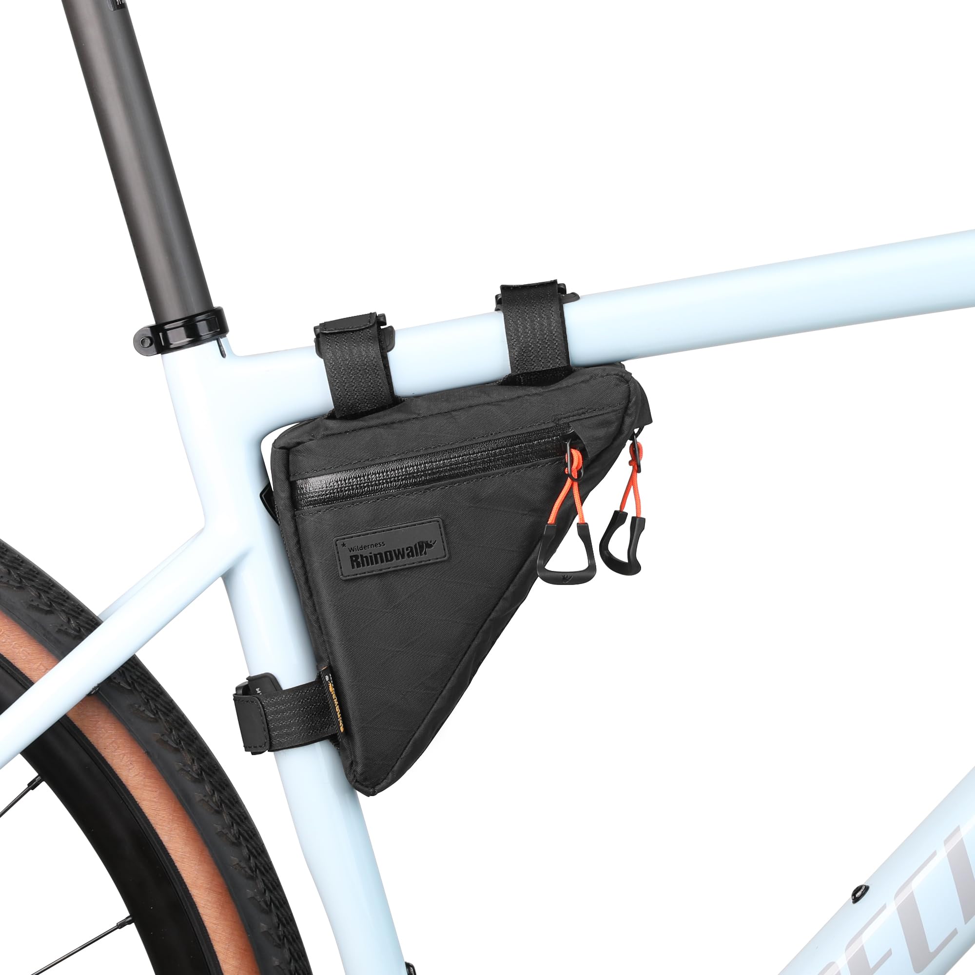 Photo 1 of Rhinowalk Bicycle Frame Bag Bike Top Tube Triangle Bag Lightweight 0.9L Touring Pack Cycling Nylon Pouch for Mountain Road Bike(Black)