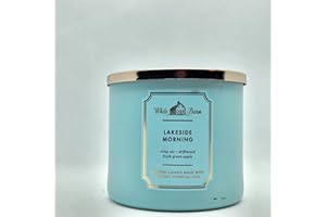 Bath & Body Works, White Barn 3-Wick Candle w/Essential Oils - 14.5 oz - New Core Scents! (Lakeside Morning)