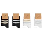 RAFRAY Women's Athletic Glitter Socks Quarter Length, Premium Sports Socks Glitter, 4 Pairs, Size 5-9.5