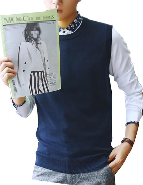 Amazon ニットベスト メンズ ノースリーブ セーター クルーネック かっこいい 紳士服 トップスベスト 秋冬 ５色 カジュアルウエア 通勤通学 Seranier ベスト 通販