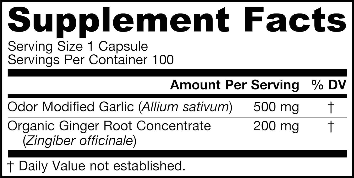 Jarrow Formulas - Garlic + Ginger, 700 mg, 100 capsules: Health & Personal Care