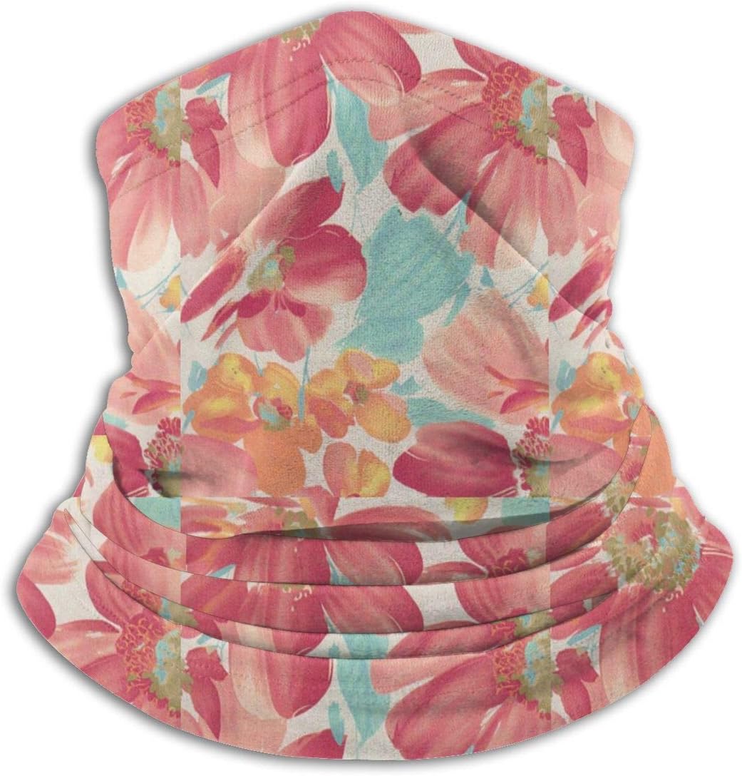Face Mask Custom Style Flowers Colorful 3D Seamless Half Face Bandanas Balaclava