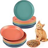 Gerrii 24 Pieces Fatigue Relief Cat Bowl 6 Inch Shallow Cat Food Dish Stray Wet Feeding Bowls Wide and Small Pet Plates for F