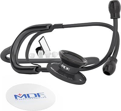 MDF Instruments Dual Head Lightweight Stethoscope All Black MDF747BO