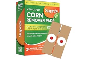 SUPREH Corn Removers for Toes Feet Bandages: Corn Cushions and Small Callus Removal with 40% Salicylic Acid Long Adhesive - for Adult Seniors Nurses Hikers Athletes Men Women