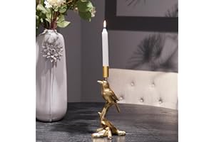 Candlestick Holder Indoor Home Decor - Resin Vintage Candle Holder Gold Bird Decorations Holiday Wedding Tabletop Centerpiece Candle Sticks Holder Decor 5.5 * 5 * 11.25 Inch Braxio