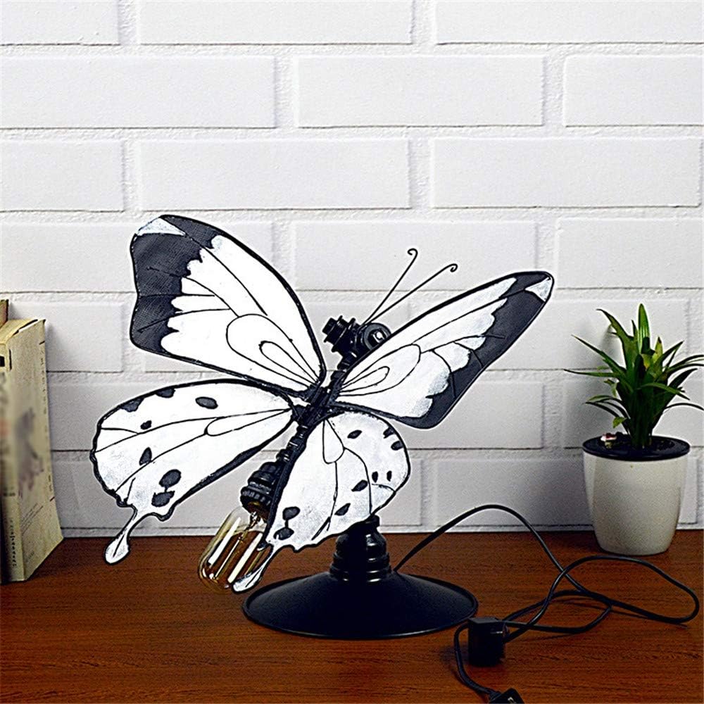 Vintage Industrial Table Lamp,Attic Butterfly Styling Lamp Metal Pipe Bedside Lamp Suitable for Club Living Room Bedroom Cafe Study without Bulb