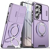 Giyer Heavy Duty Case for Samsung Galaxy S25 Ultra Phone Case Military Grade Shockproof Rugged for Samsung Galaxy S25 Ultra Protective Cover with Ring Magnetic Kickstand (Purple, S25 Ultra)