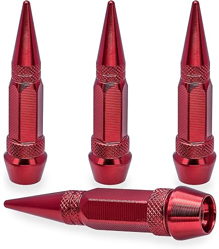 4 Pcs Silver Aluminum Tires Stem Caps Hex Taper Top Wheel Air Valve