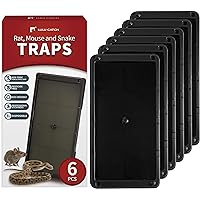 LULUCATCH Super Glue Traps 6 Pack for Mice & Snakes, Larger, Heavier Sticky Traps with Non-Toxic Glue. Sticky Mouse Traps Ind