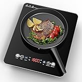 VBGK Portable Induction Cooktop, 1800W Electric Cooktop with 9 Temperature & Power Levels and 3 hour Timer, Safety Lock, Ultr