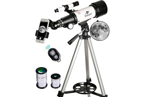 Gskyer Telescope, 70mm Aperture 400mm AZ Mount Astronomical Refracting Telescope for Kids Beginners - Travel Telescope with Carry Bag, Phone Adapter and Wireless Remote.
