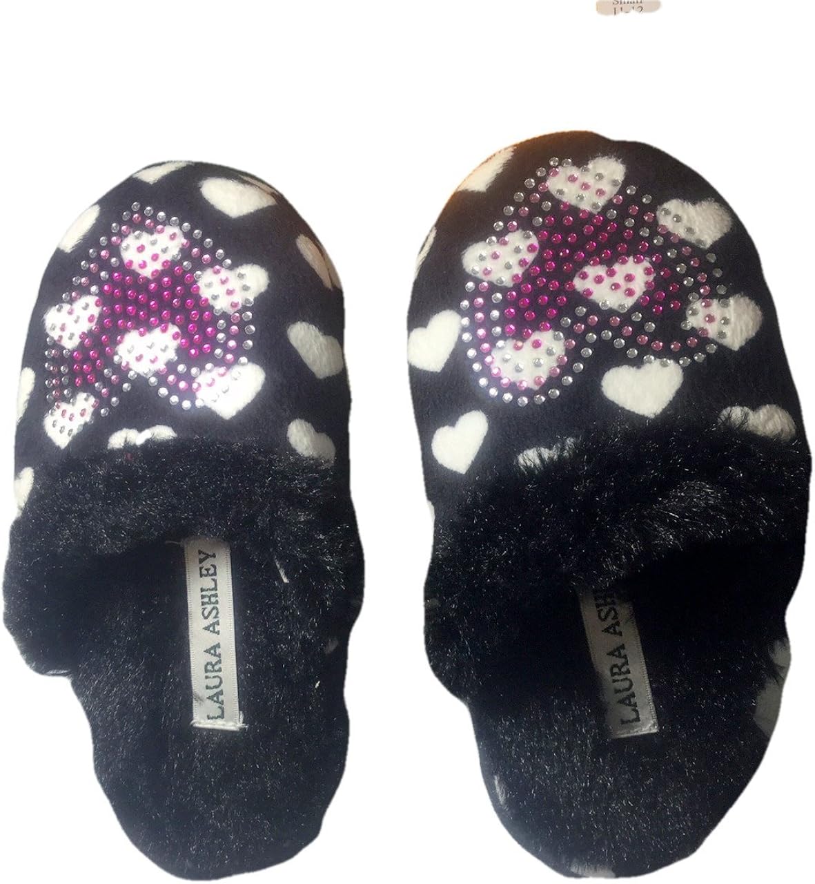 Laura Ashley Girls Sparkly Rhinestone Slippers Small 1112