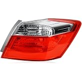 Halogen Tail Light Right Outer fits 2013-2015 Honda Accord Sedan 4 Door | Passenger Side Halogen Type Brake Rear Lamp Taillights, for EX LX Sport, Replace 33550T2AA01 HO2805101
