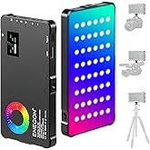 ENEGON RGB Video Light, Built-in 4000mAh Rechargeable Battery LED Camera Light Full Color 24 Common Light Effects, CRI≥95 2500-9000K LED Video Light Panel with Power Bank Function.